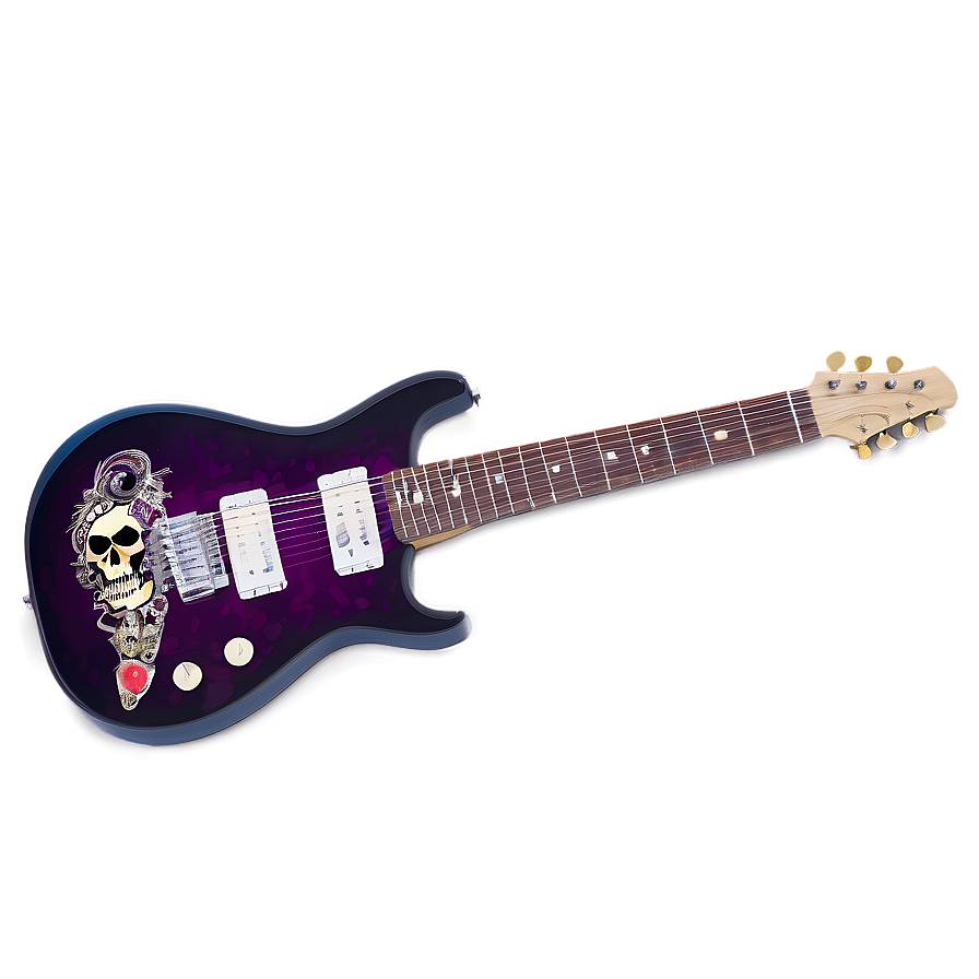 Electric Guitar With Skulls Png Yjq78