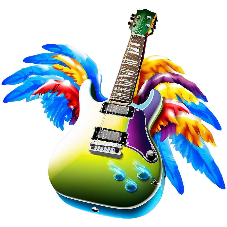 Electric Guitar With Wings Png 93