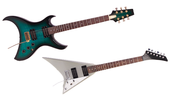 Electric Guitars Different Styles.jpg PNG with transparent background