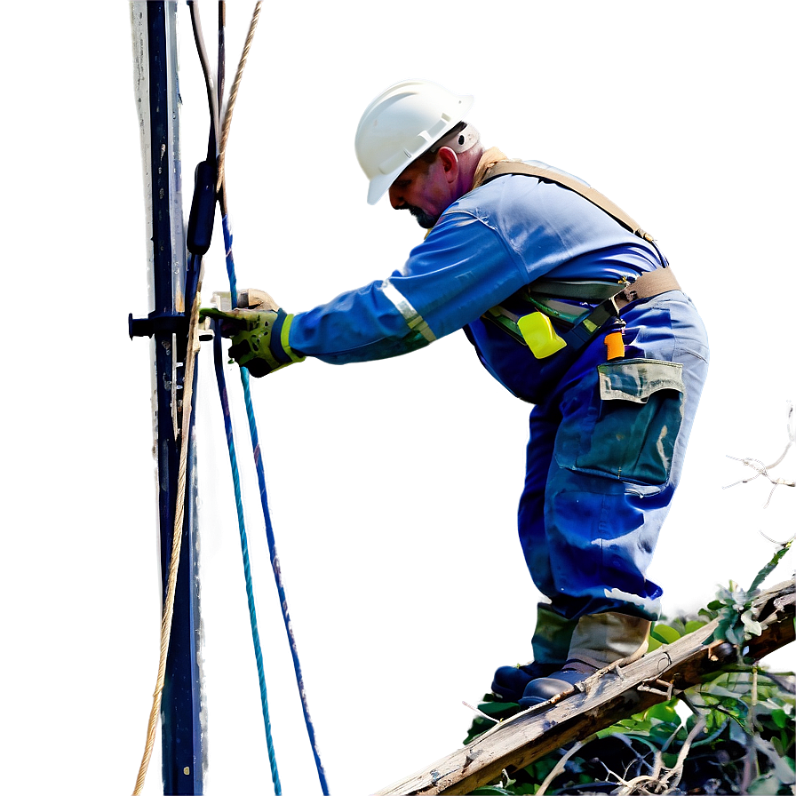 Electric Lineman At Work Png Fqr11