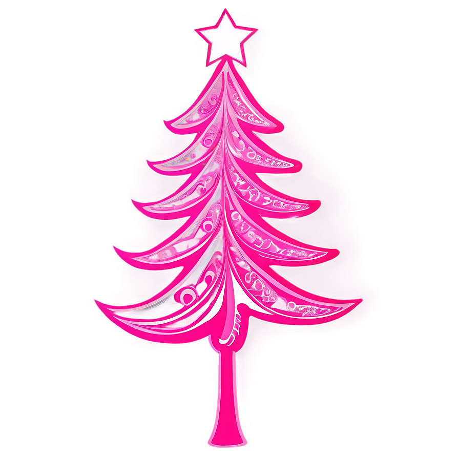 Electric Pink Christmas Tree Png Hna