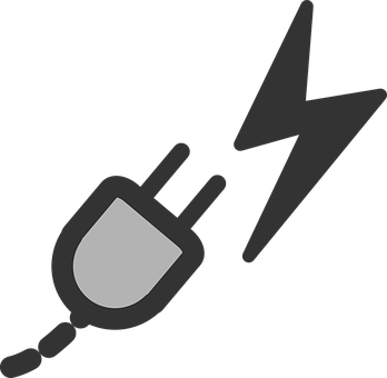 Electric Plugand Lightning Bolt Icon PNG with transparent background