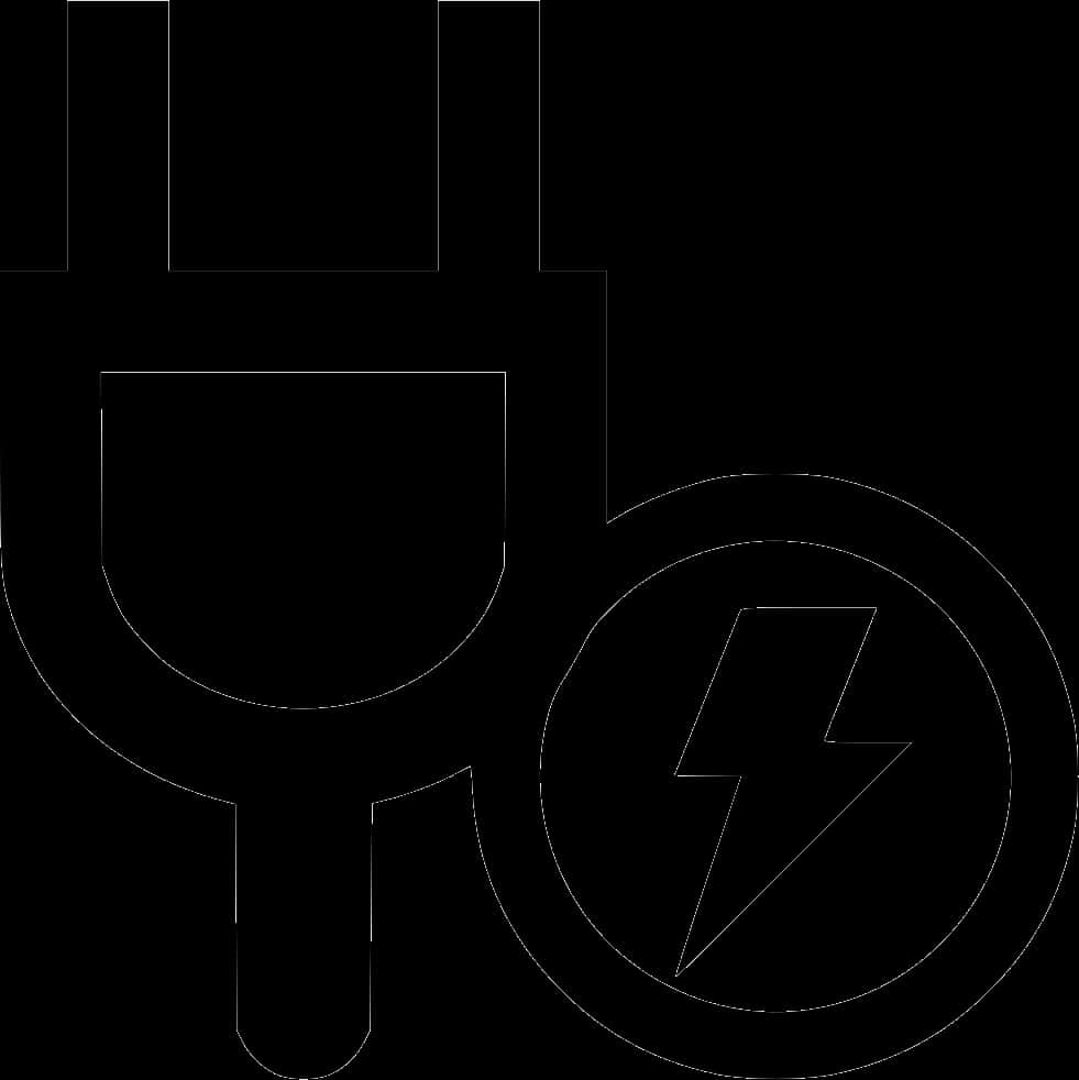 Electric Plugand Lightning Symbol PNG with transparent background