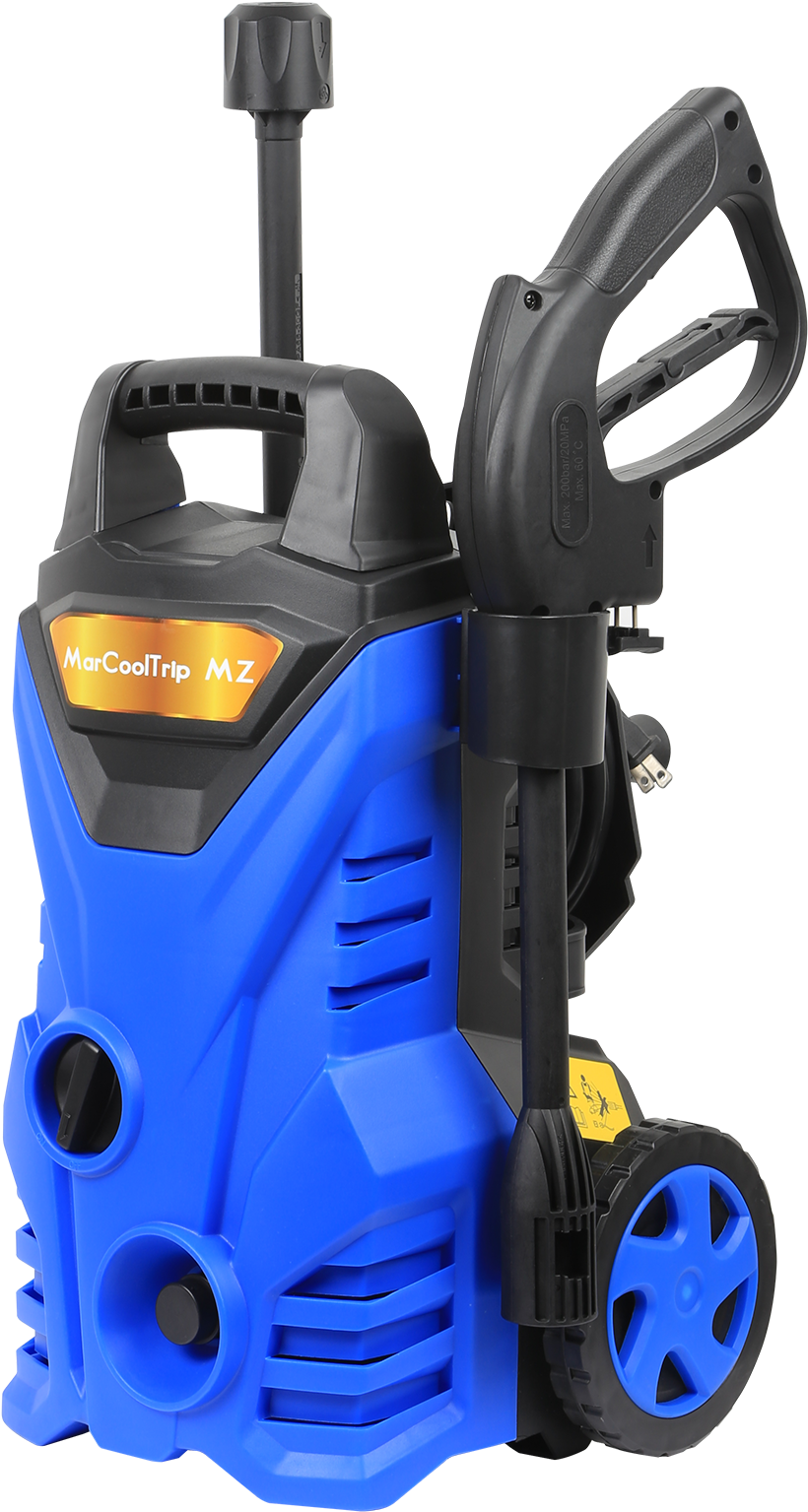 Electric pressure washer blue PNG image with a transparent background, free high-resolution download