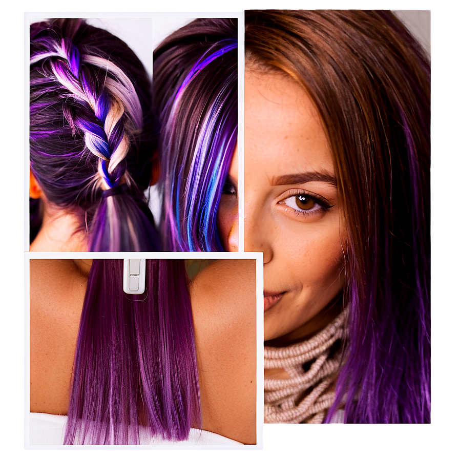 Electric Purple Hair Highlights Png 06272024