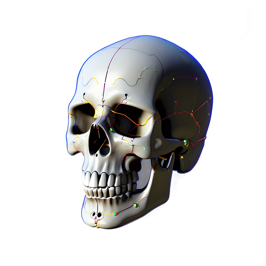 Electric Skull Visualization Png B