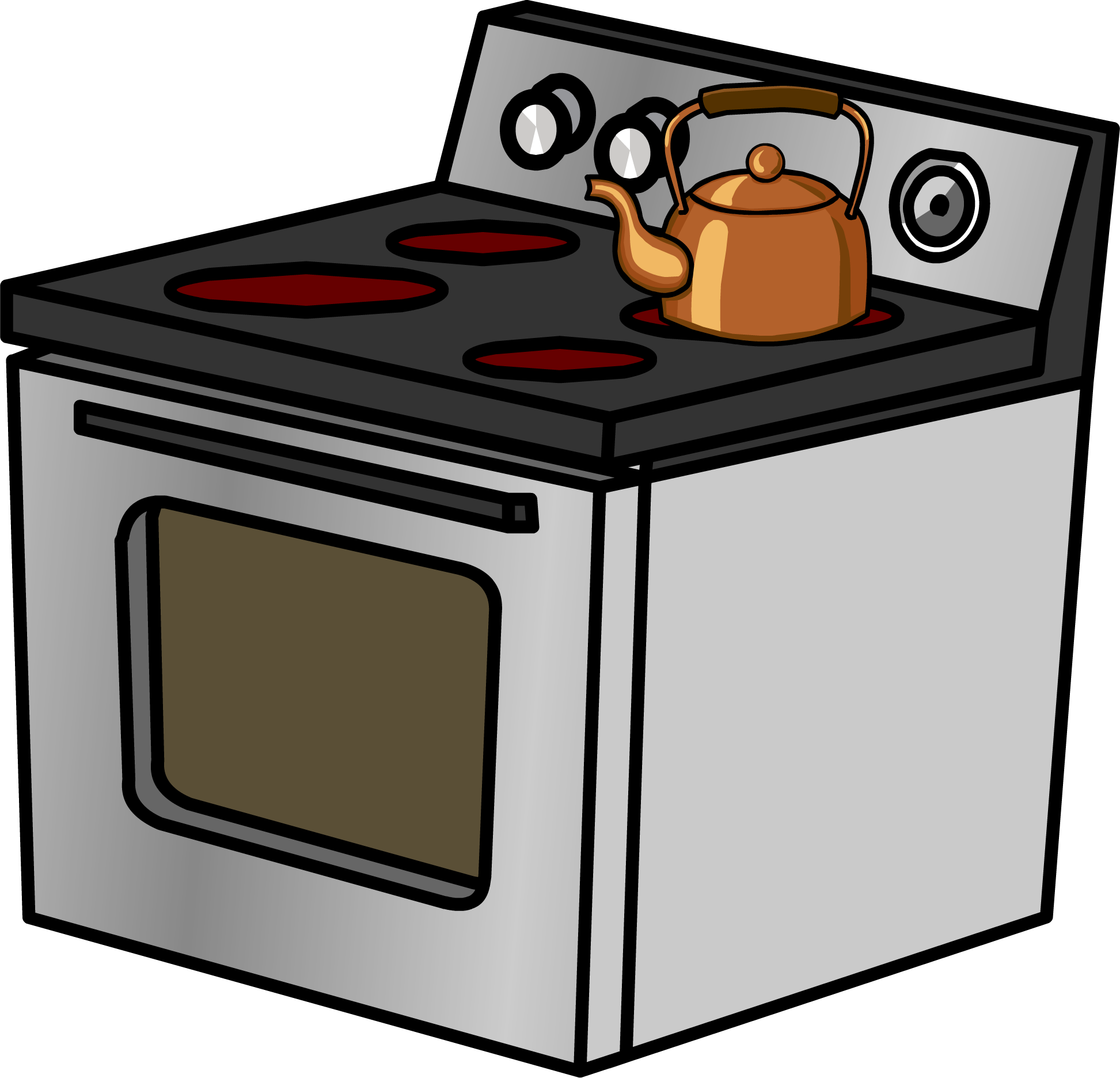 Electric Stovewith Kettle Illustration