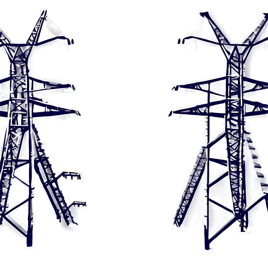 Electricity Pylons Field Png Obr