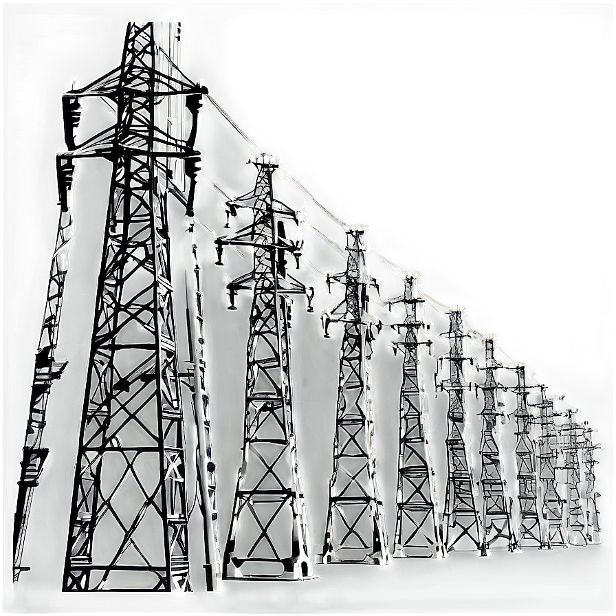 Electricity Pylons Field Png Rpo