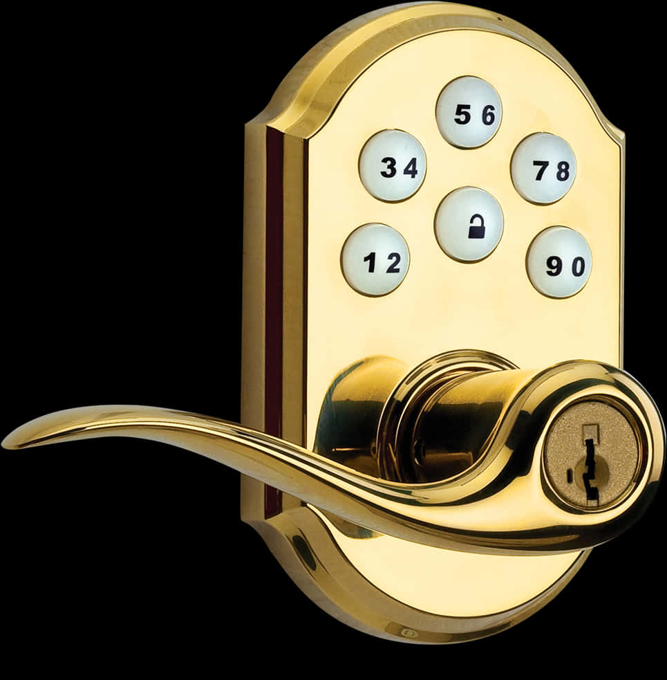 Electronic Keypad Door Lock Golden