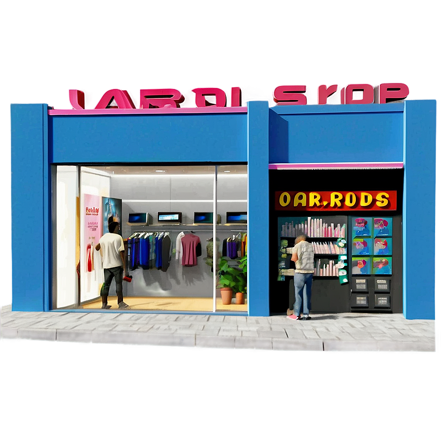 Electronics Shop Facade PNG bes66 PNG with transparent background
