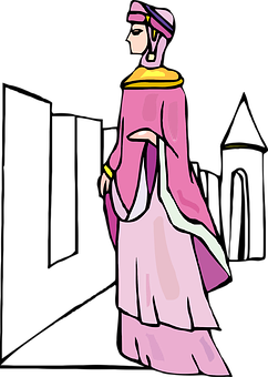 Elegant Animated Princess PNG with transparent background