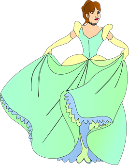 Elegant Animated Princess PNG with transparent background