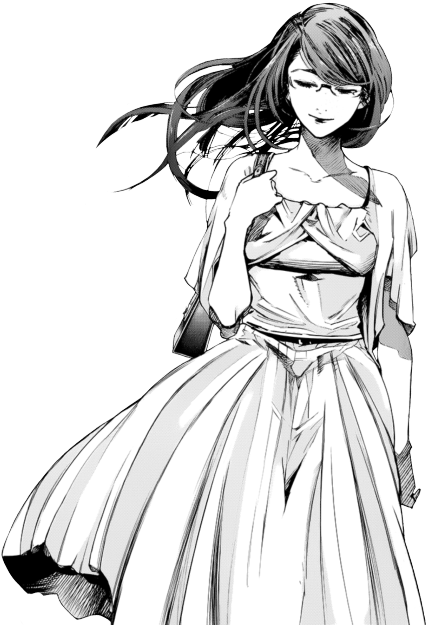 Elegant Anime Girl Monochrome