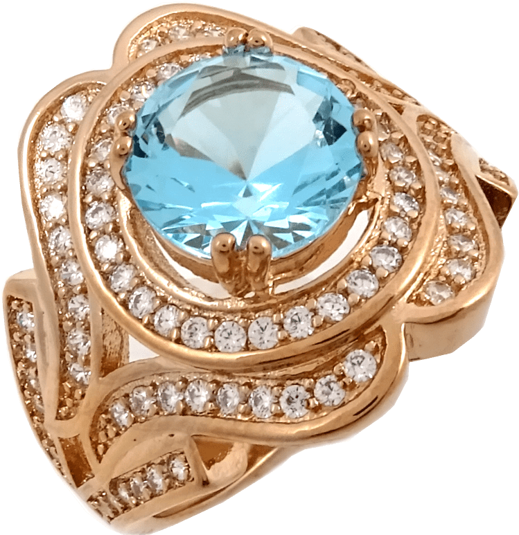 Elegant Aquamarine Diamond Ring