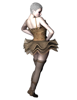 Elegant Ballerina3 D Render PNG image with a transparent background, free high-resolution download