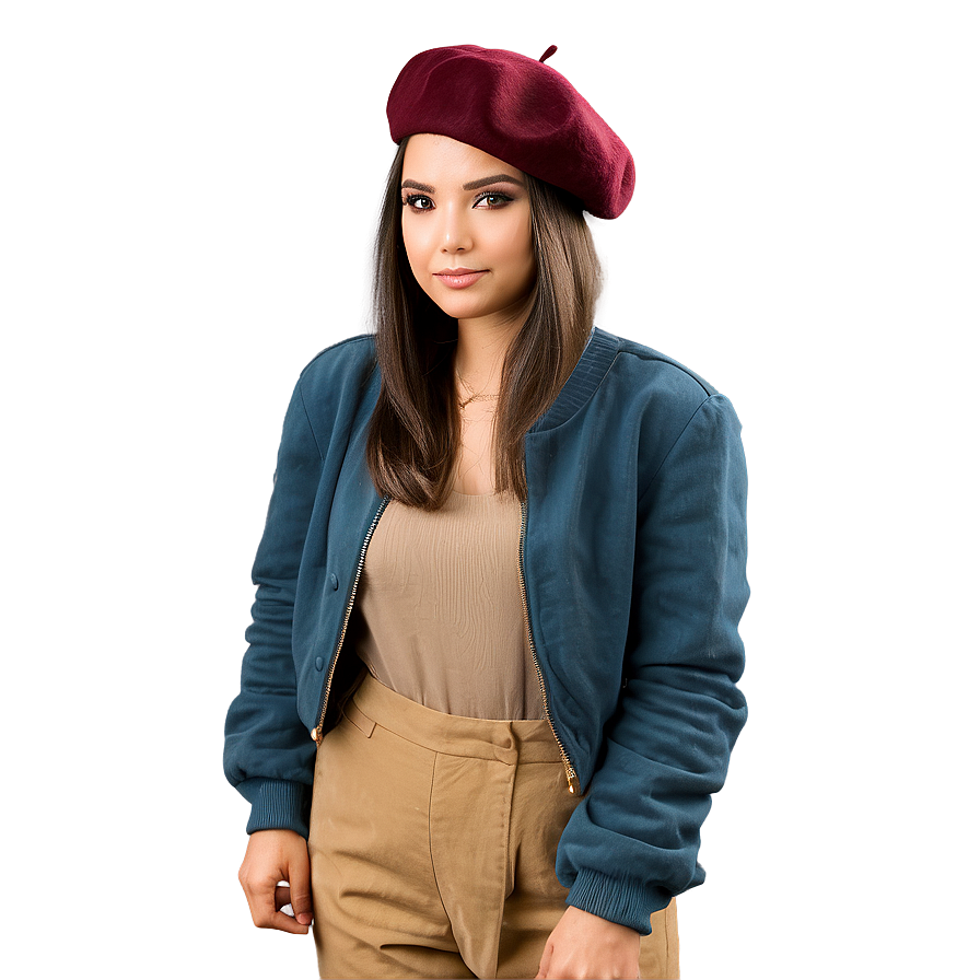 Elegant Beret Outfit Png 89