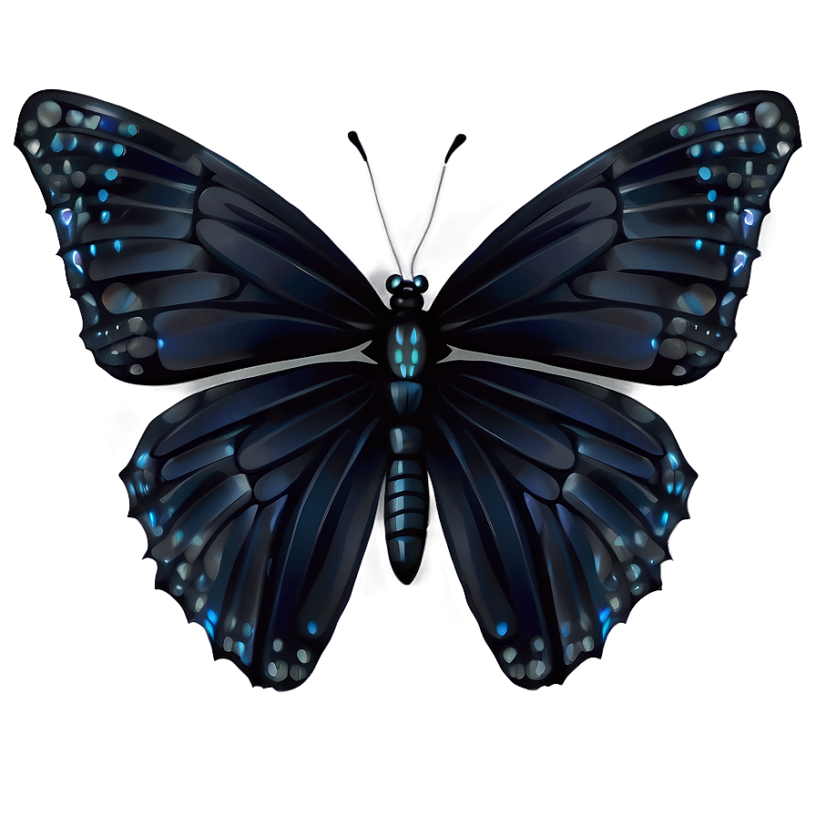 Elegant Black Butterfly Art Png Smj