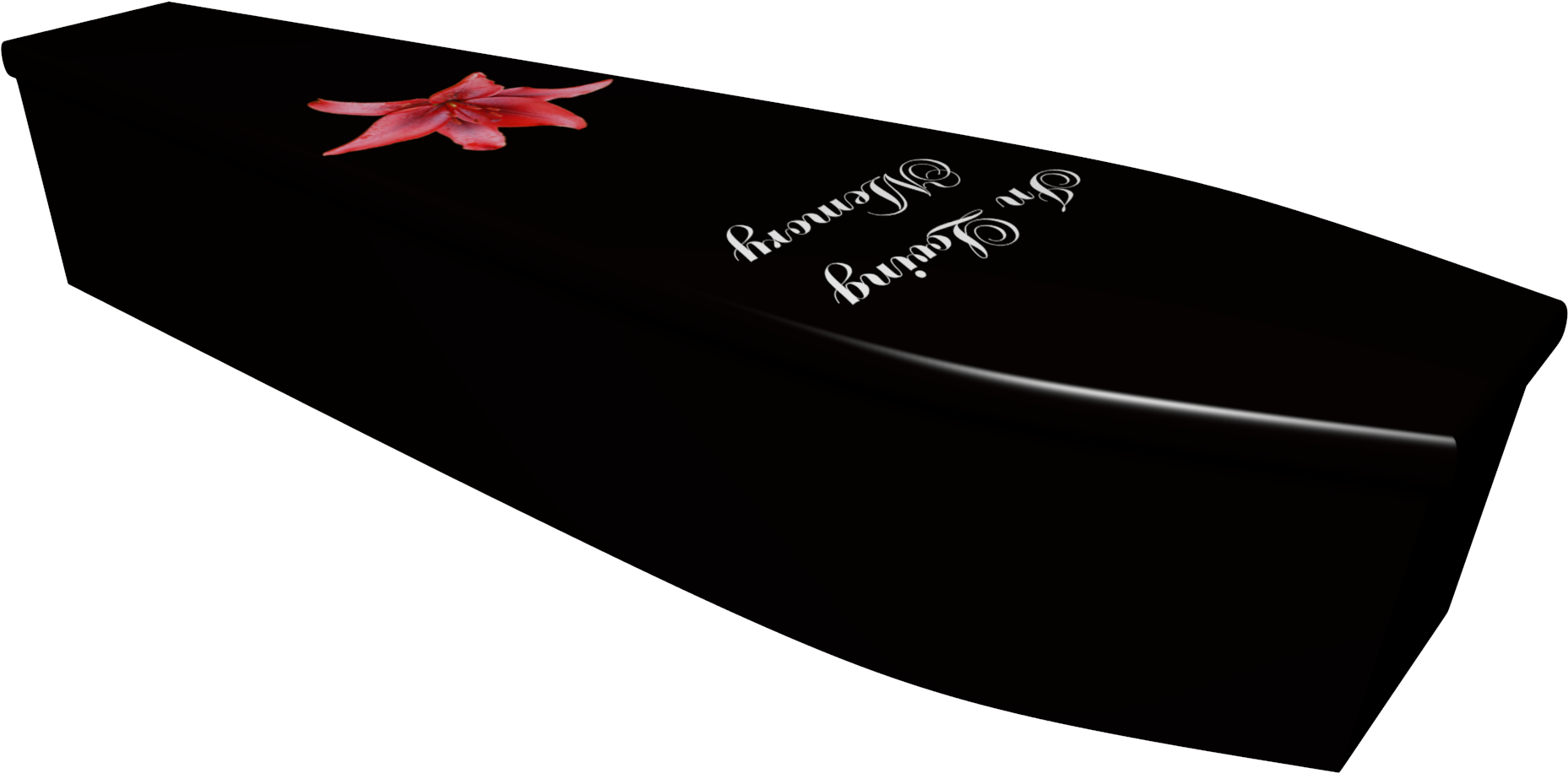 In Loving Memory Printed Wooden Coffin - Coffin PNG with transparent background