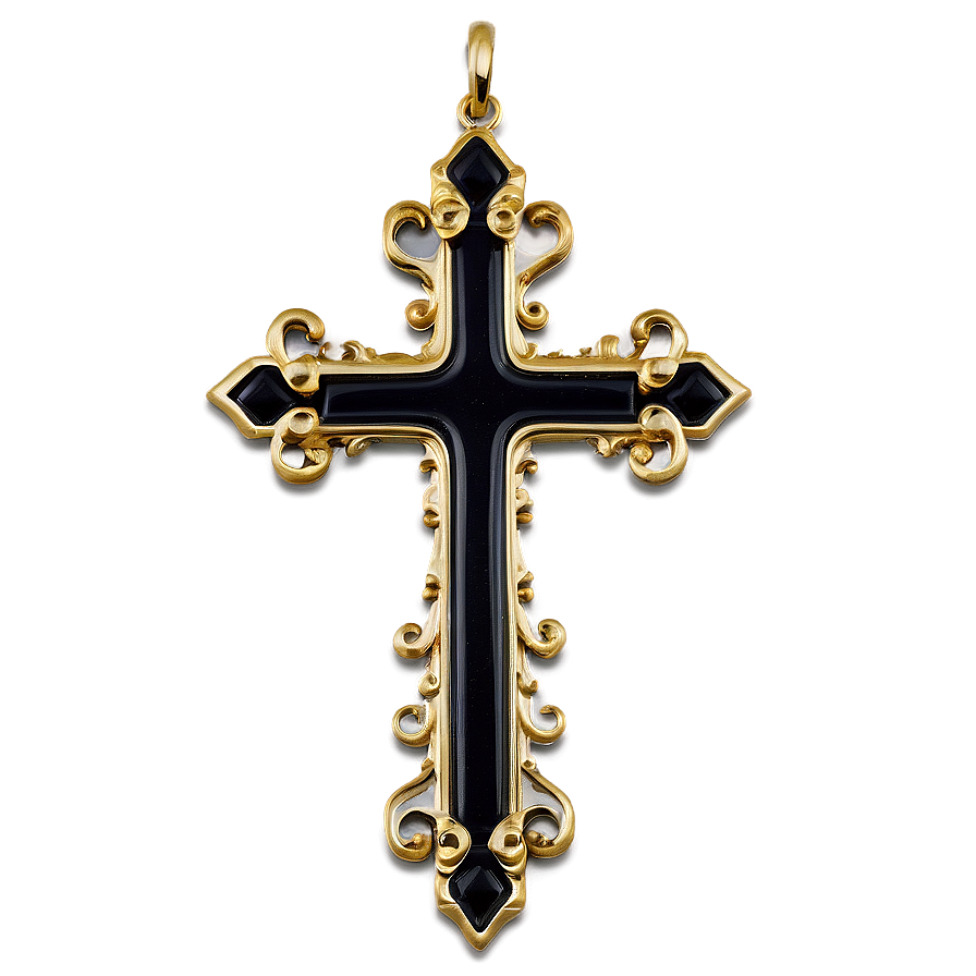 Elegant Black Cross Png 05242024