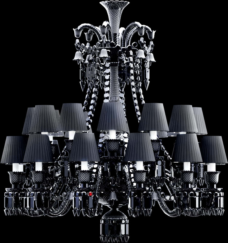 Elegant Black Crystal Chandelier