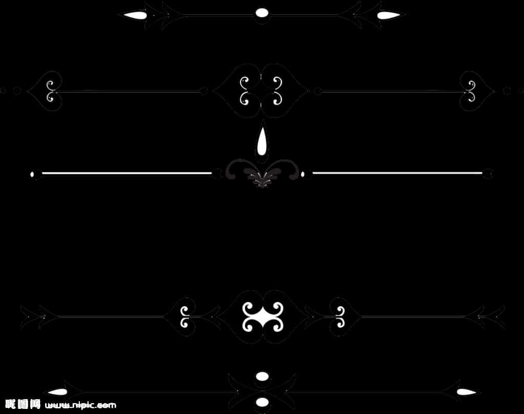 Elegant Black Decorative Dividers PNG image with a transparent background, free high-resolution download