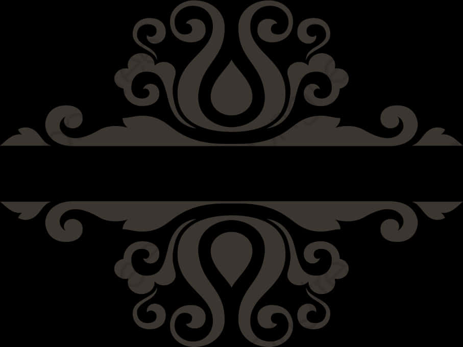 Elegant Black Floral Design Border