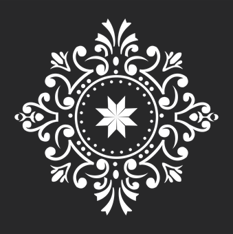 Elegant Black Floral Design PNG with transparent background