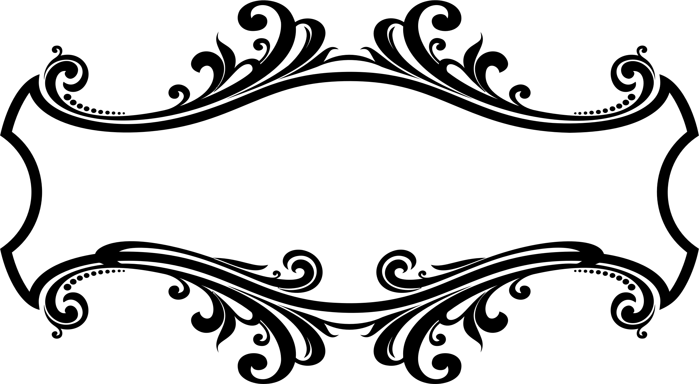 Elegant Black Floral Frame PNG image with a transparent background, free high-resolution download