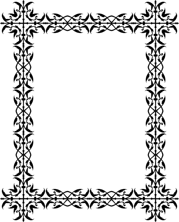 Elegant Black Frame Design PNG image with a transparent background, free high-resolution download