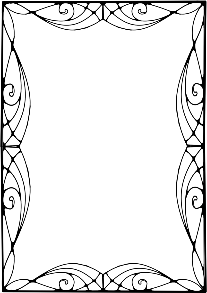 Line Arts,coloring Frame,black And White,floral Design,art - Pattern Border Art Nouveau, HD Png Download PNG image with a transparent background, free high-resolution download