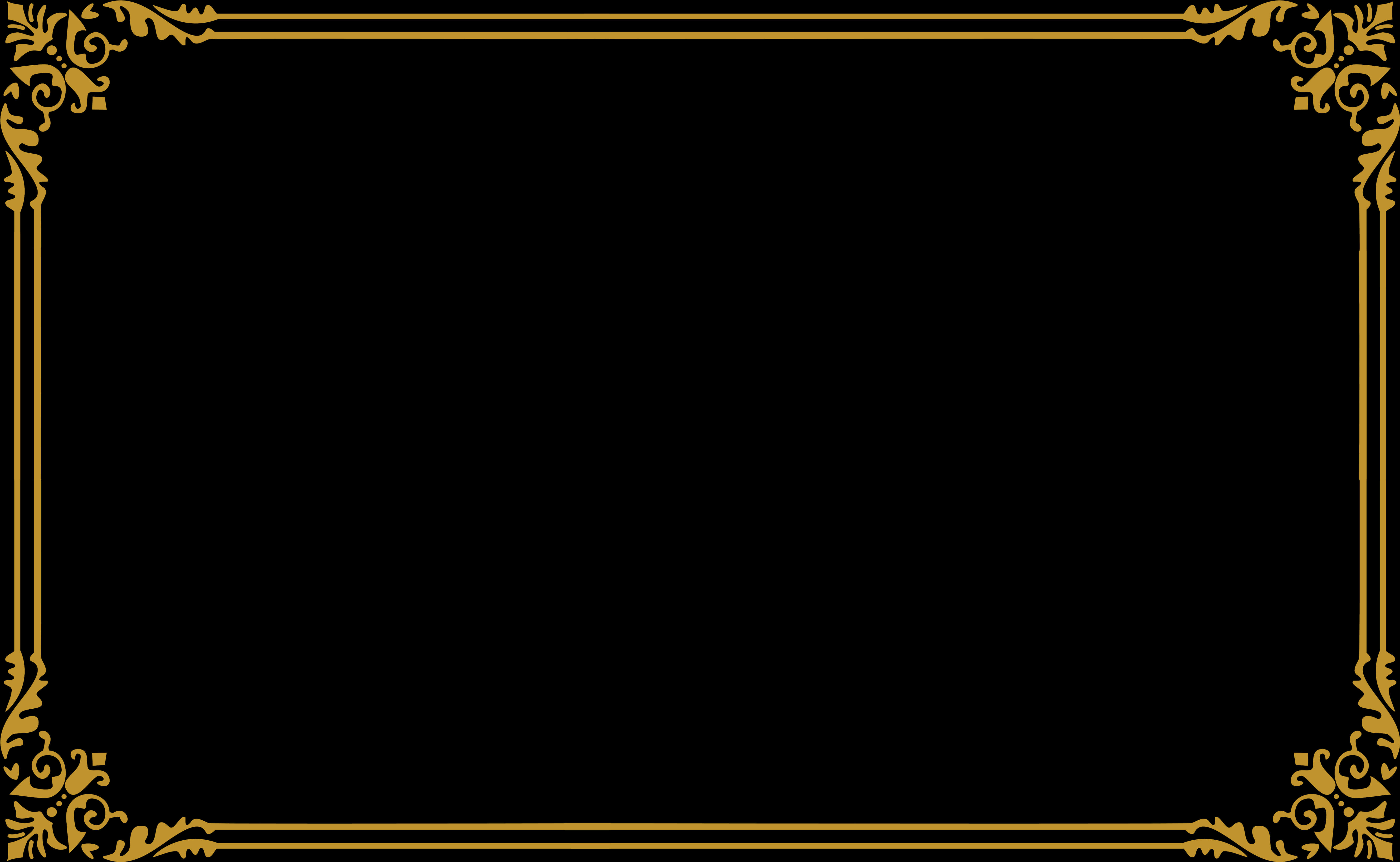 Elegant Black Gold Certificate Border