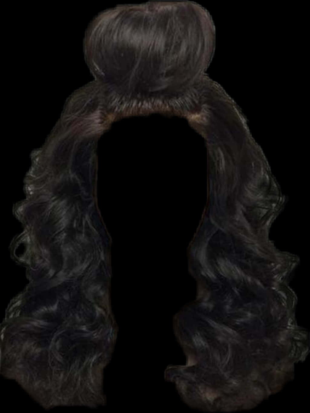 Elegant Black Hair Wigwith Bun