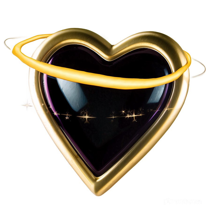 Elegant Black Heart Png 76