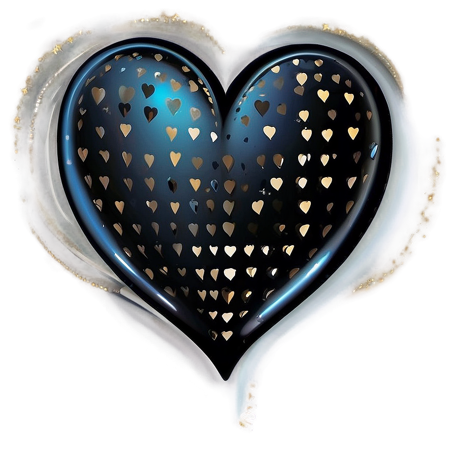 Elegant Black Heart Png Dgt