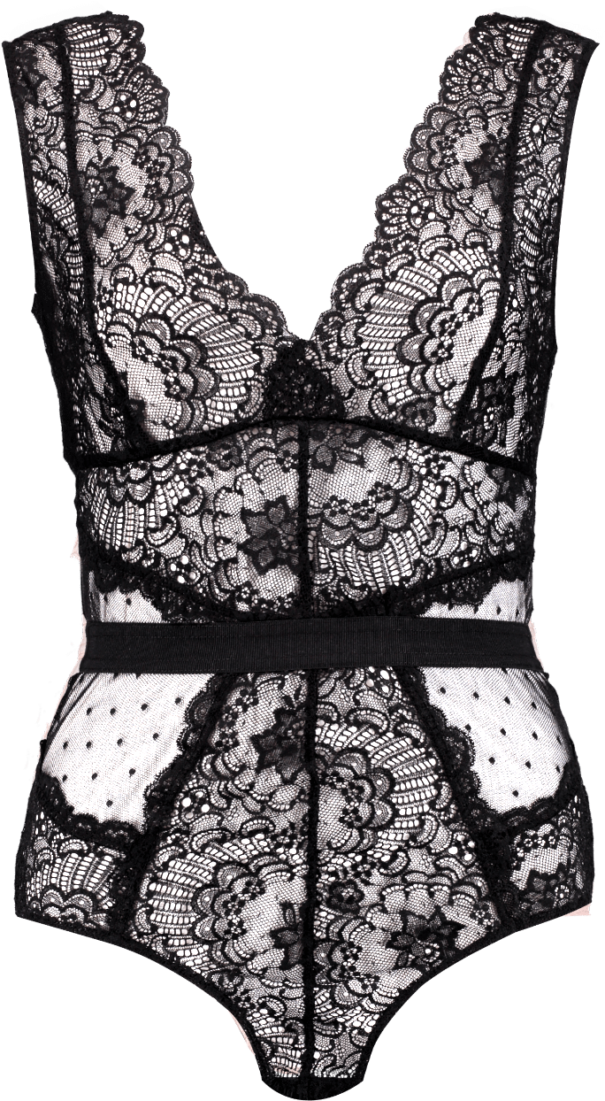 Elegant Black Lace Bodysuit