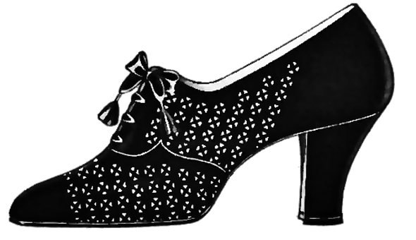 Elegant Black Lace Heeled Shoe PNG with transparent background