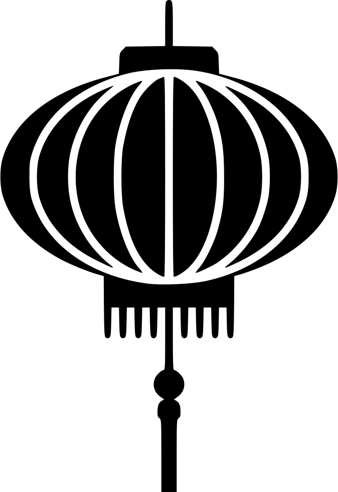 Elegant Black Lantern Silhouette PNG with transparent background