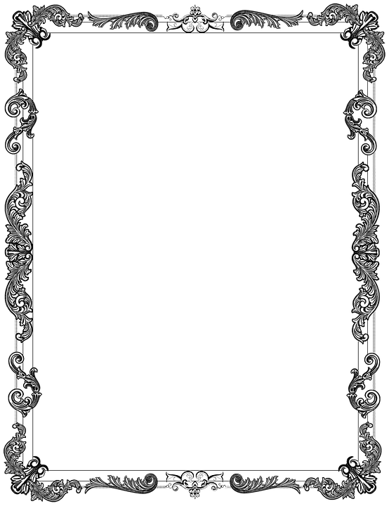 Elegant Black Ornate Frame PNG image with a transparent background, free high-resolution download