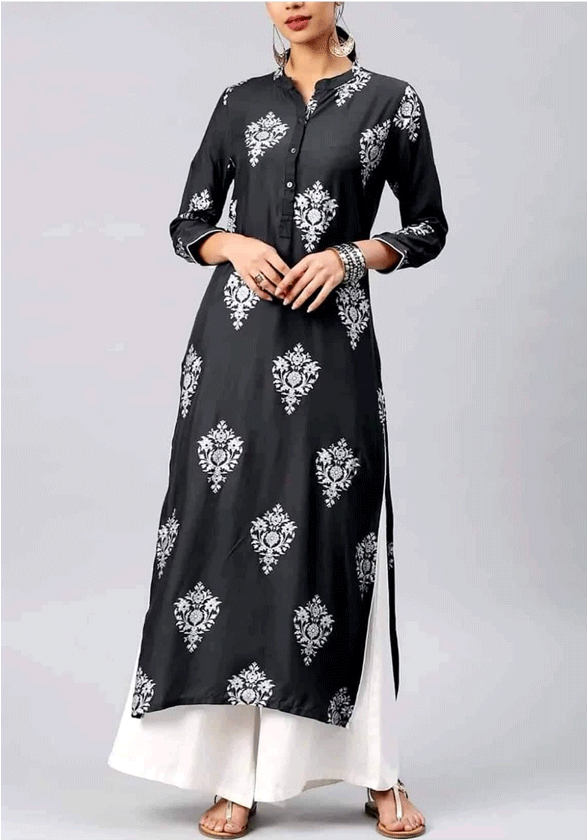 Elegant Black Salwar Suitwith White Embroidery