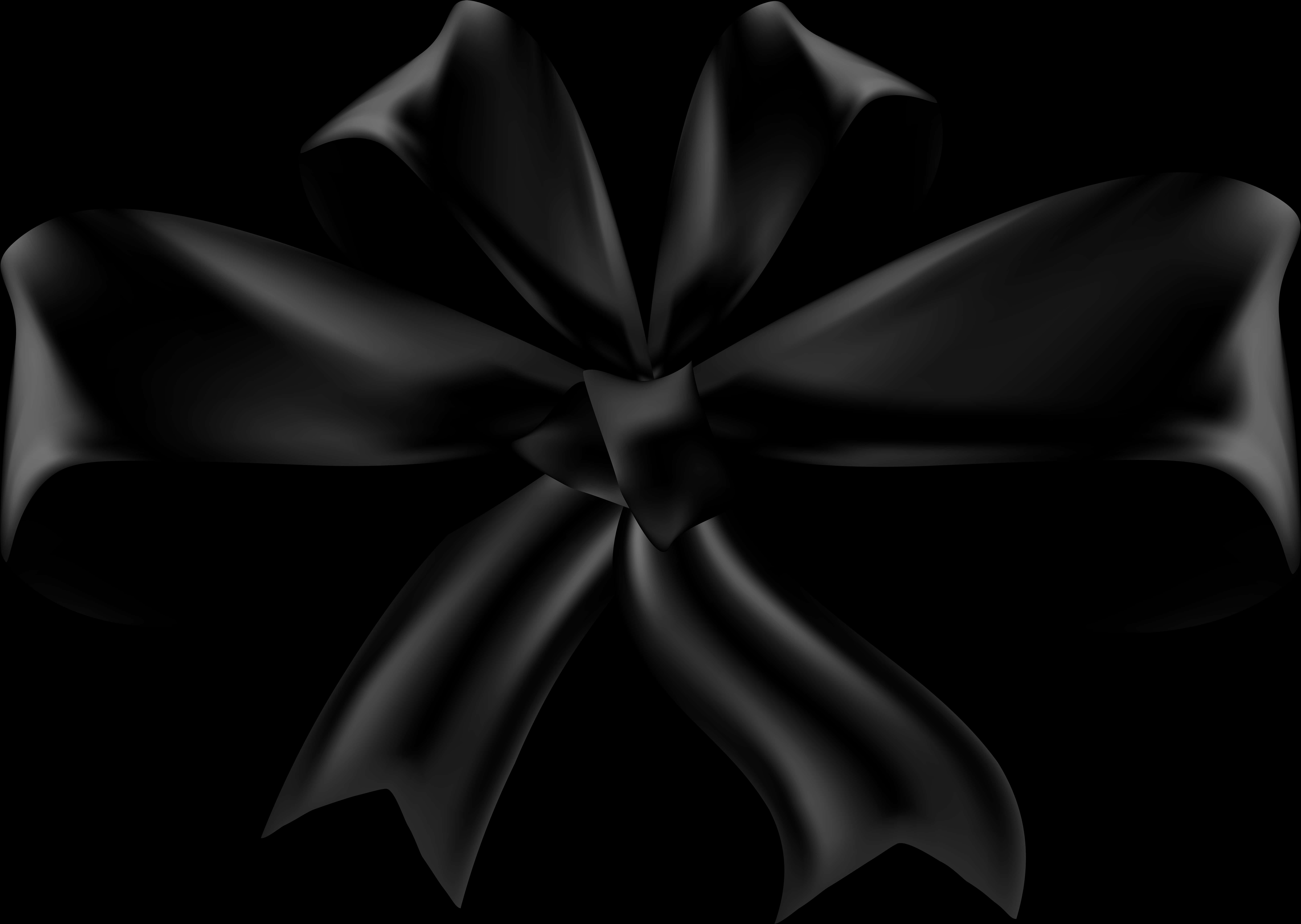 Elegant Black Satin Bow PNG with transparent background