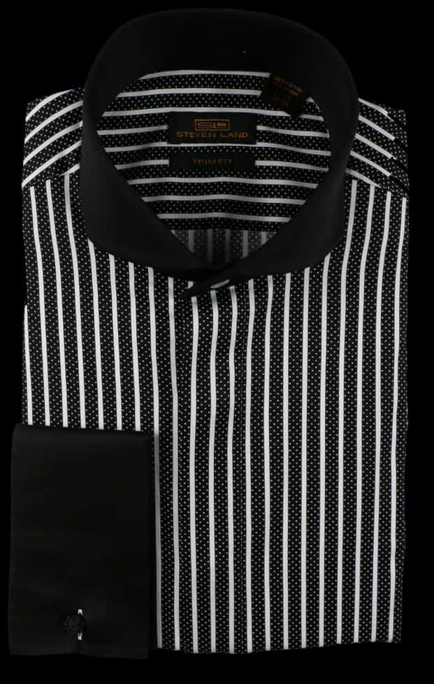 Elegant Black Striped Dress Shirt PNG with transparent background