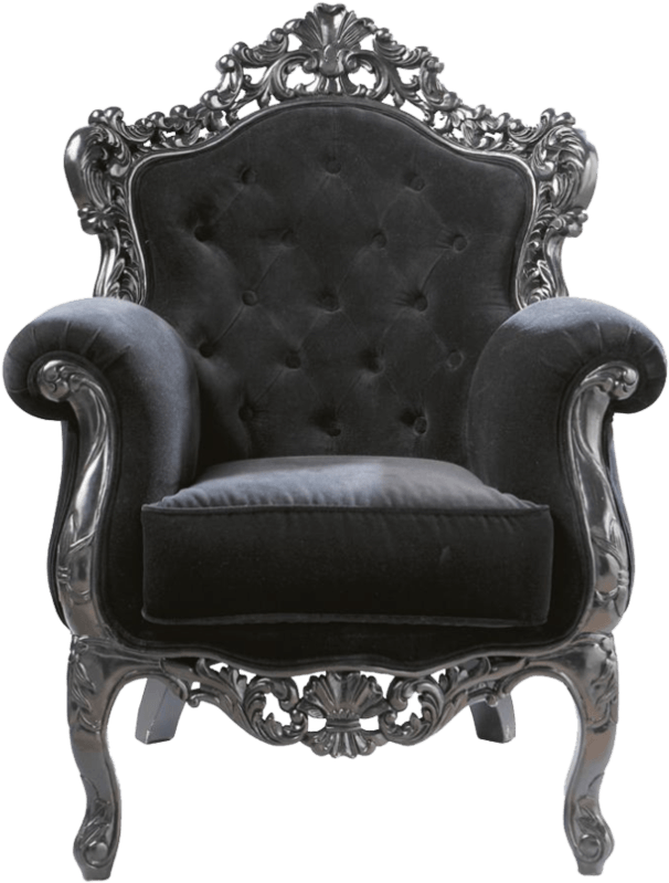 Elegant Black Velvet King Chair