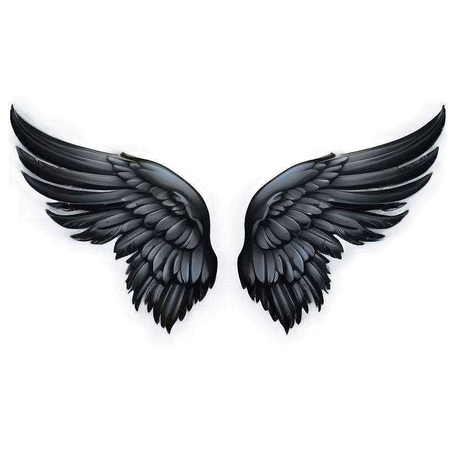 Elegant Black Wings Illustration PNG pfl58 PNG with transparent background