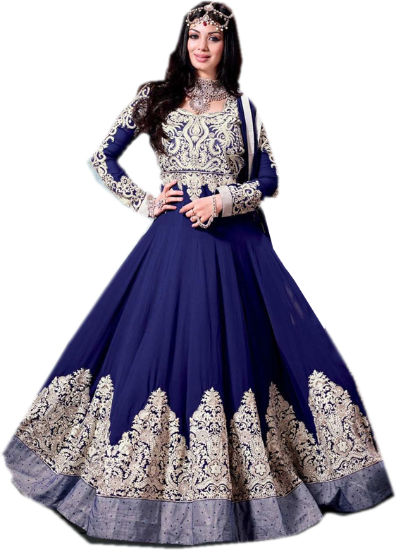 Elegant Blue Anarkali Suit