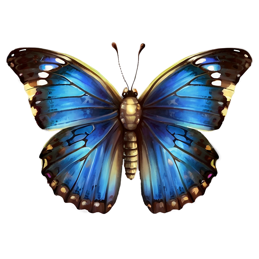 Elegant Blue Butterfly Png 05212024