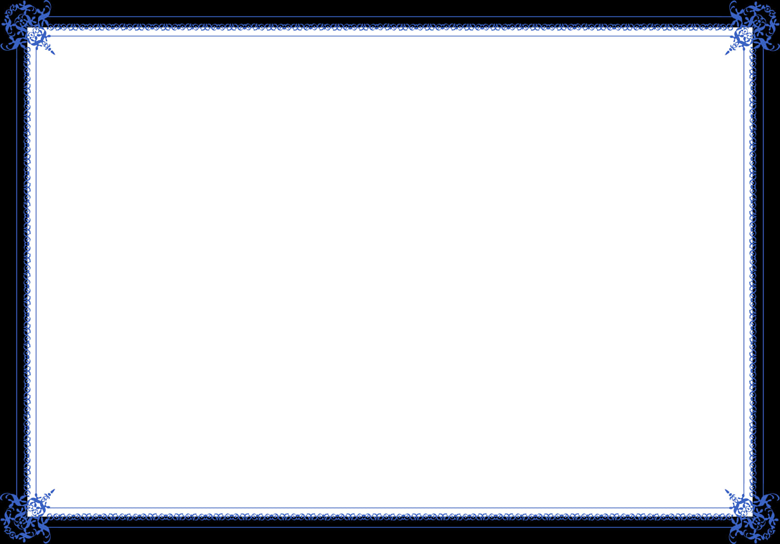 Elegant Blue Certificate Border