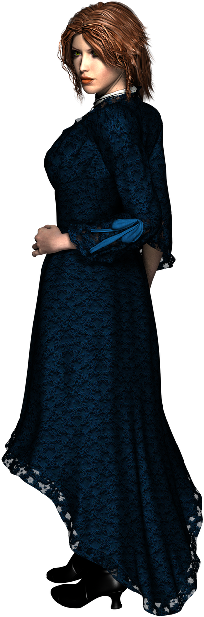 Elegant Blue Dress Character