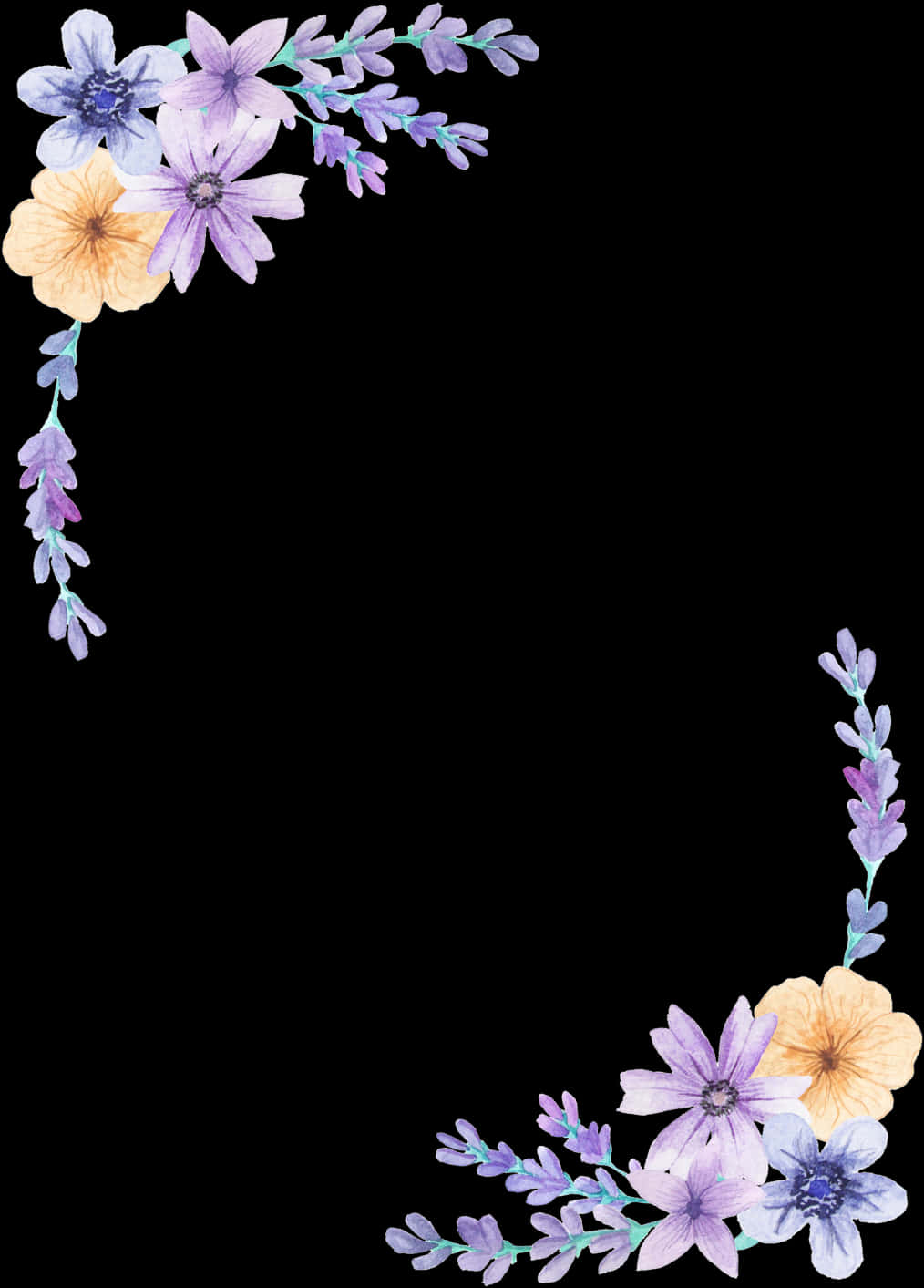 Elegant_ Blue_ Flowers_ Border