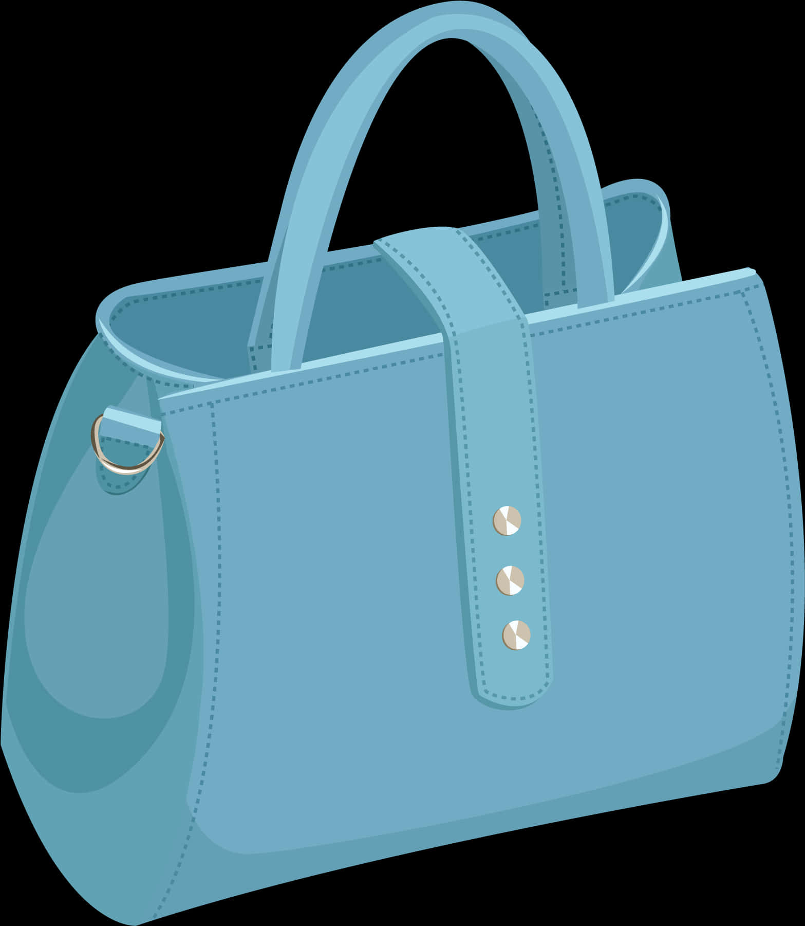 Elegant Blue Ladies Handbag Illustration